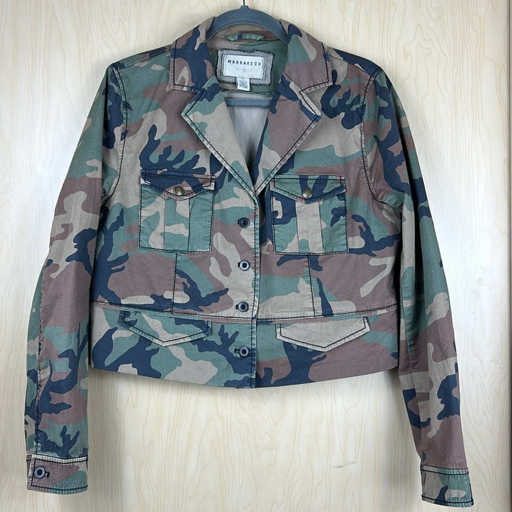 Camo Crop Anthropologie Jacket Womens Size M